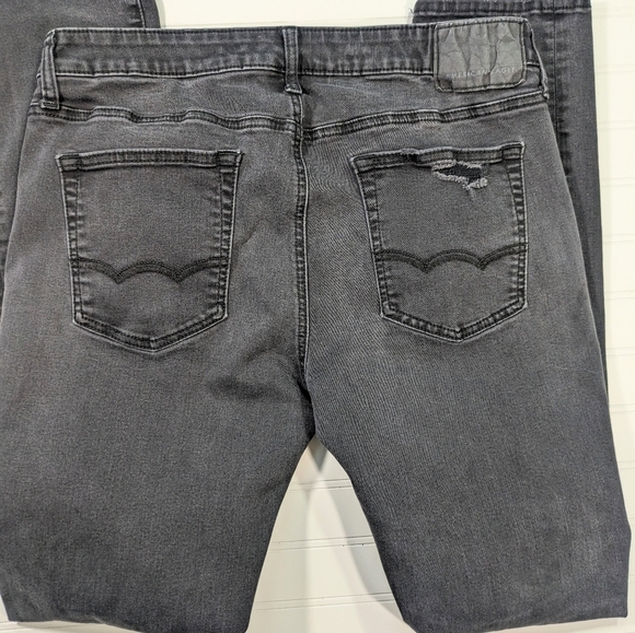 AEO Vintage Black Ripped Slim Fit Jeans - Picture 5 of 7